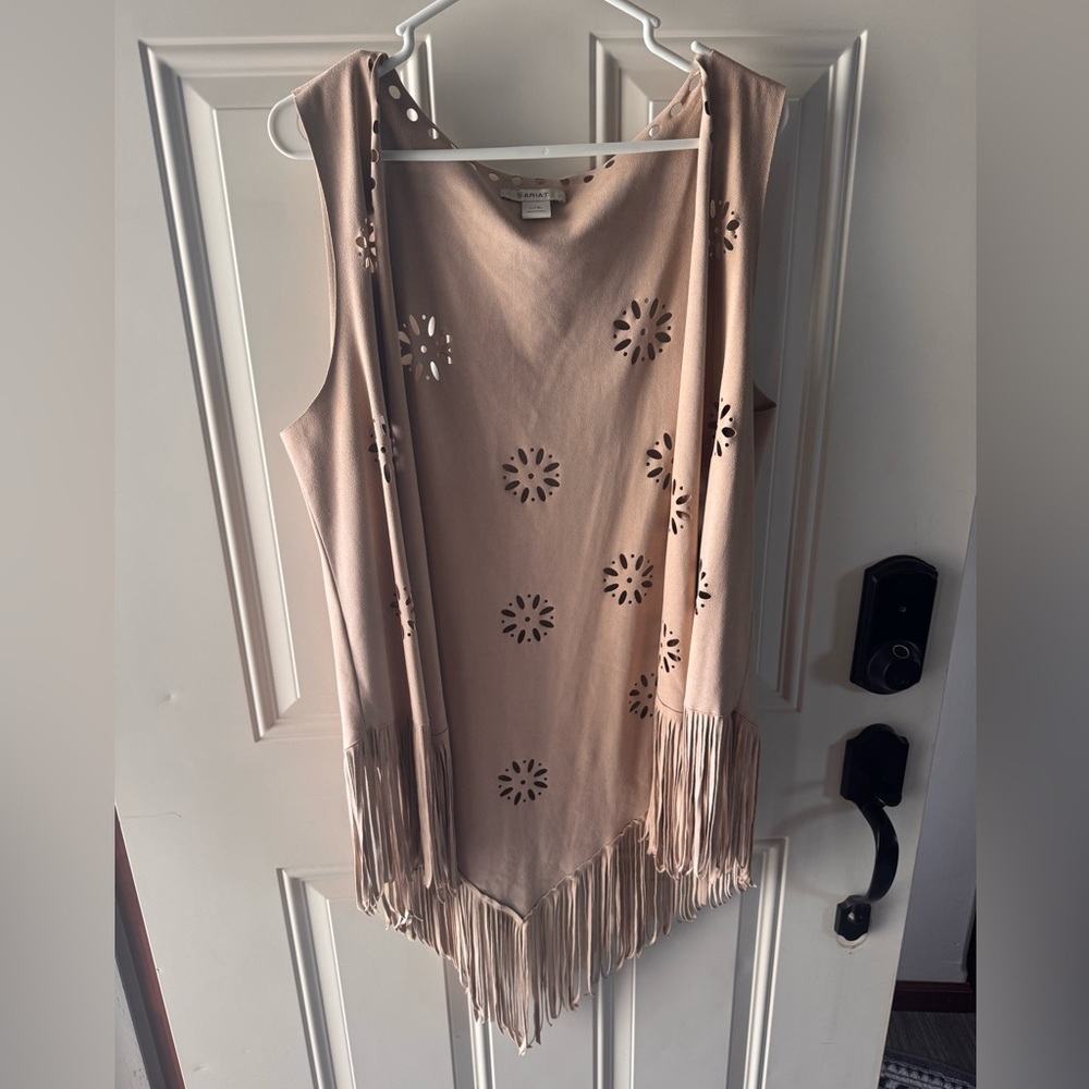 Ariat Tan Sleeveless Vest with Cutout Detail